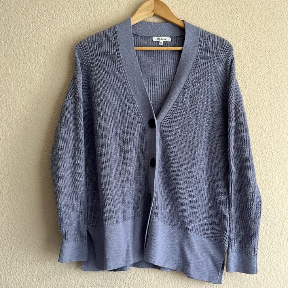MADEWELL Lovell Periwinkle Blue Classic Cardigan Overisized XXS-M?